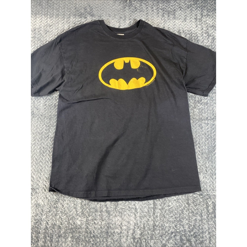 Vintage 90s Batman Logo Crew Neck T-Shirt Mens XL Black